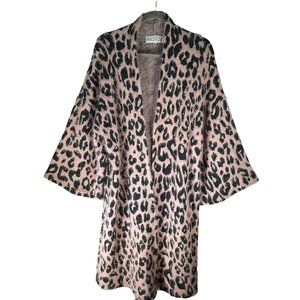 Wildfox Eyelash Open front long Cardigan Leopard